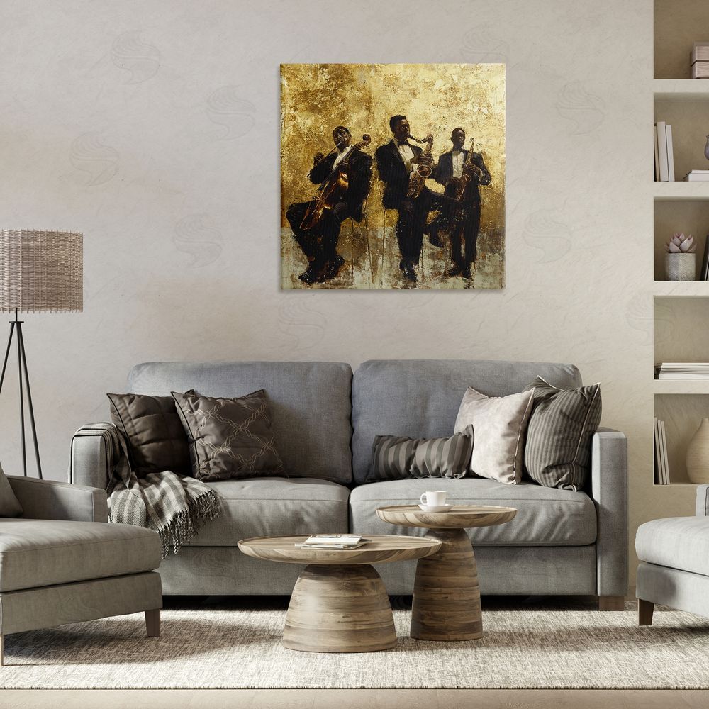 Marta Wiley Golden Era Musicians Abstraction Stretched Canvas Wall Art Print in Room