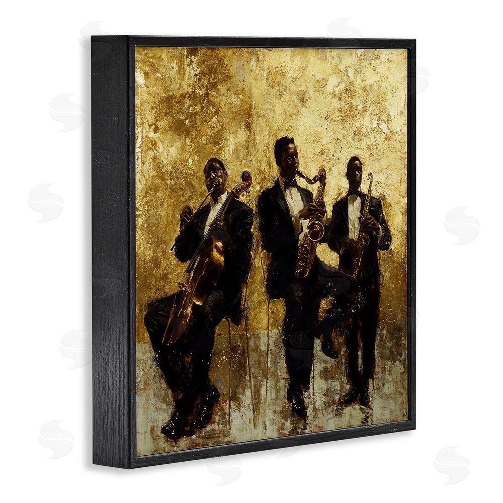 Marta Wiley Golden Era Musicians Abstraction Black Framed Giclee Print Wall Art