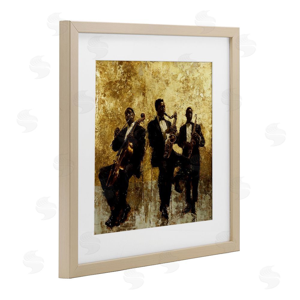 Marta Wiley Golden Era Musicians Abstraction Brown Framed Print Under Glass Wall Art