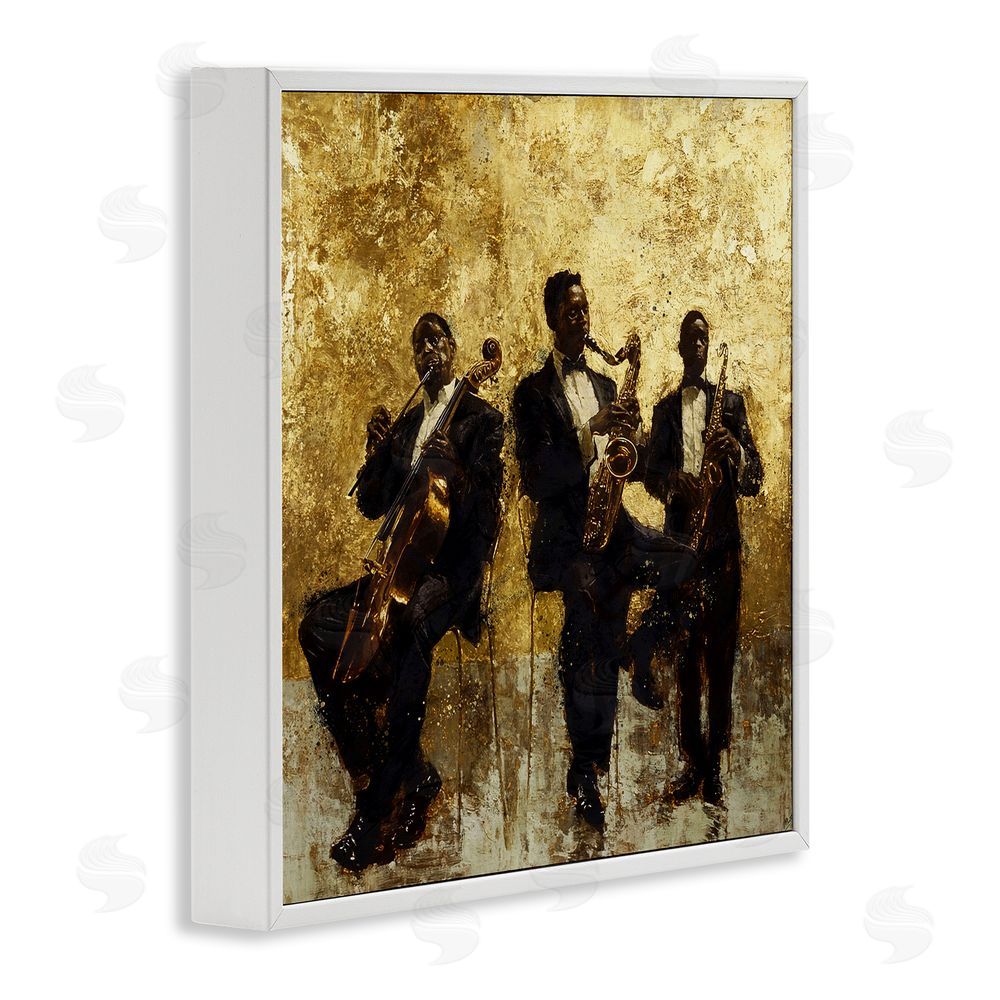 Marta Wiley Golden Era Musicians Abstraction White Framed Giclee Print Wall Art