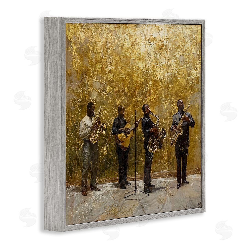 Marta Wiley Golden Era Jazz Musicians Gray Framed Giclee Print Wall Art
