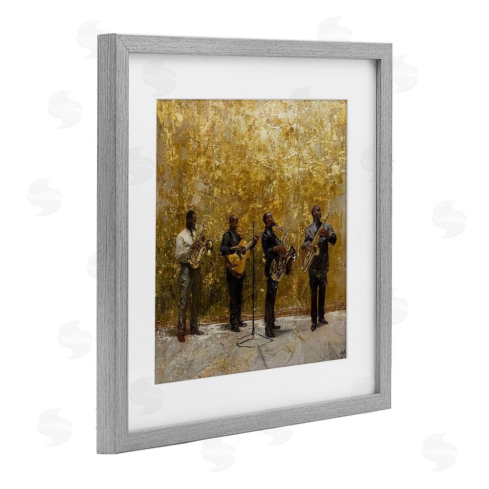 Marta Wiley Golden Era Jazz Musicians Gray Framed Print Under Glass Wall Art