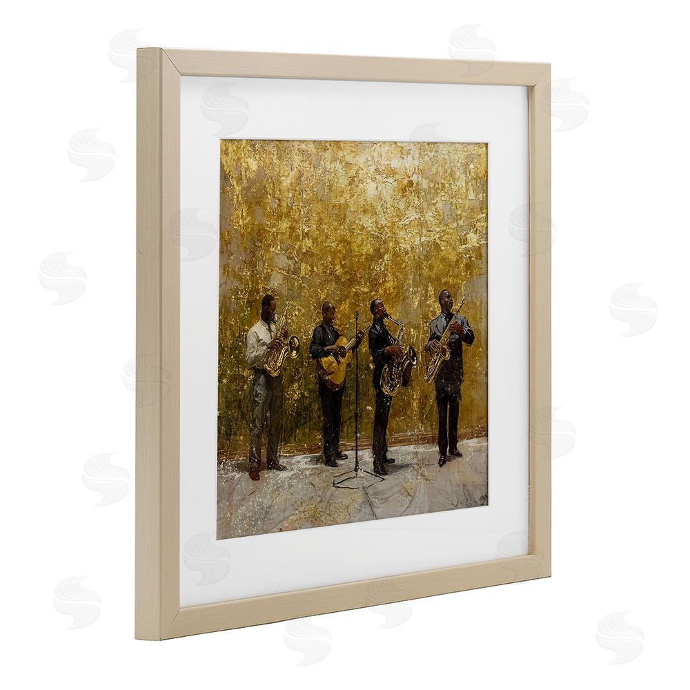 Marta Wiley Golden Era Jazz Musicians Brown Framed Print Under Glass Wall Art
