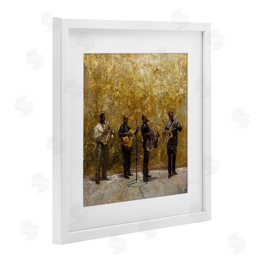Marta Wiley Golden Era Jazz Musicians White Framed Print Under Glass Wall Art