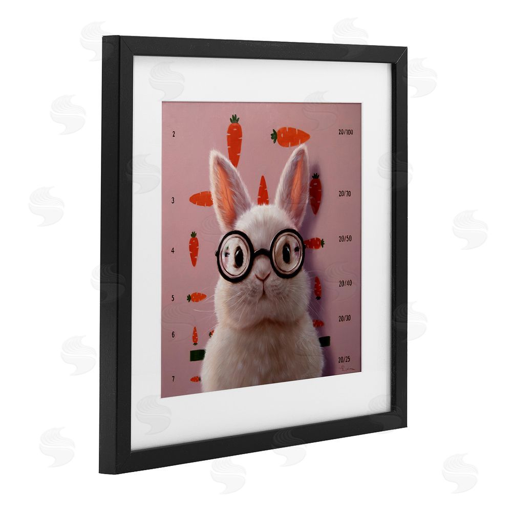 Lucia Heffernan Bunny & Carrots Eye Exam Black Framed Print Under Glass Wall Art