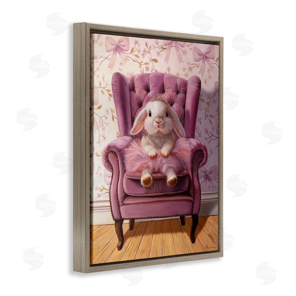 Lucia Heffernan Pink Princess Tutu Bunny Brown Floating Frame Canvas Wall Art Print