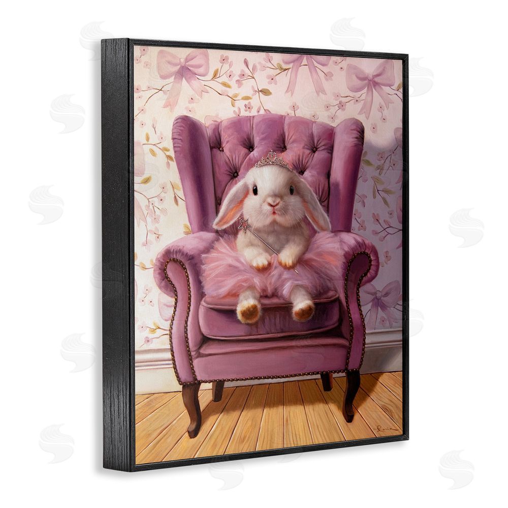 Lucia Heffernan Pink Princess Tutu Bunny Black Framed Giclee Print Wall Art