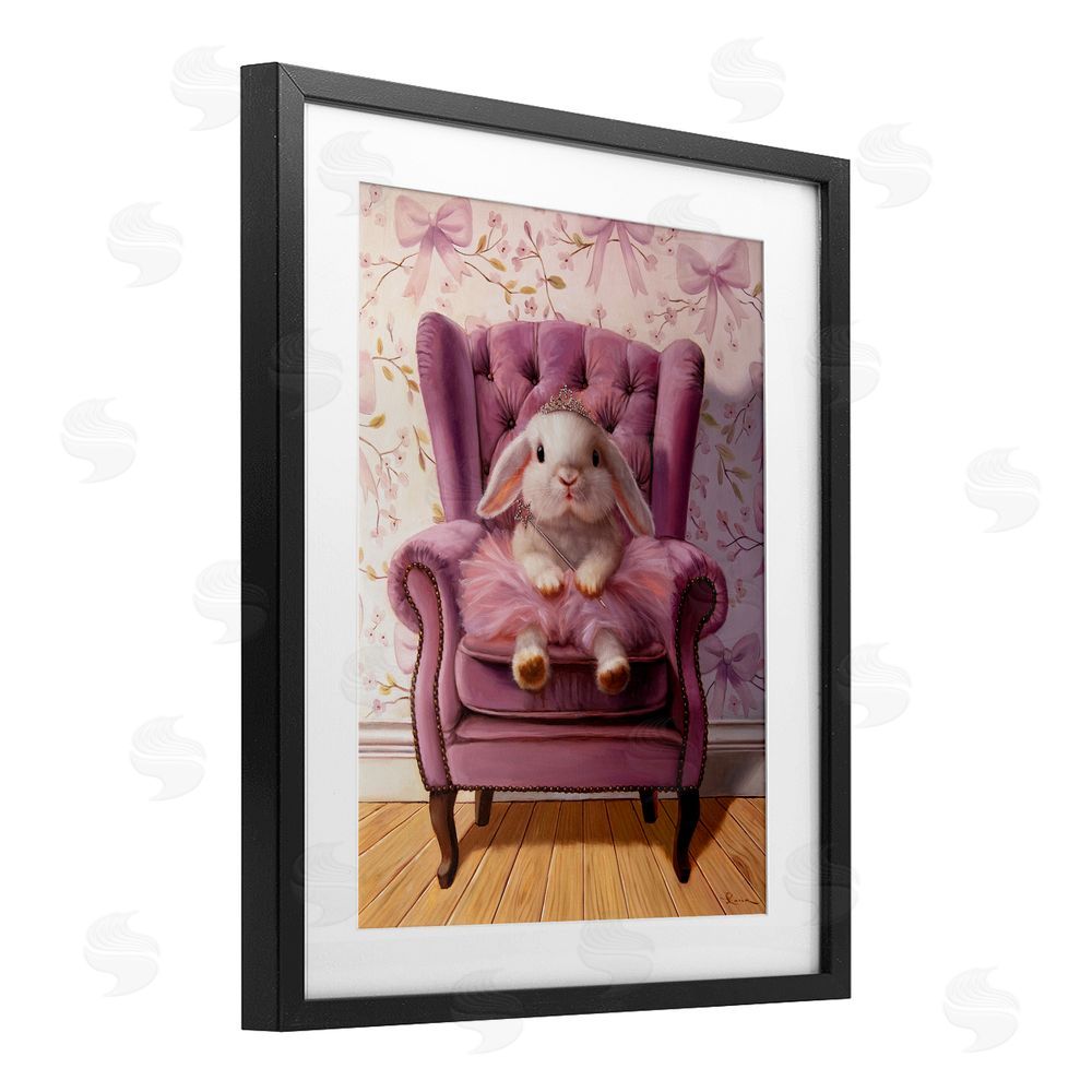 Lucia Heffernan Pink Princess Tutu Bunny Black Framed Print Under Glass Wall Art