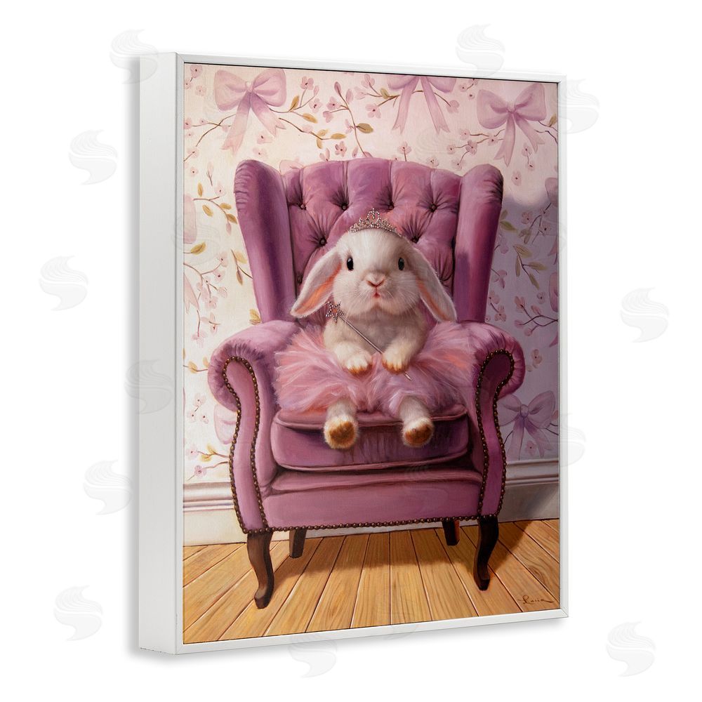 Lucia Heffernan Pink Princess Tutu Bunny White Framed Giclee Print Wall Art