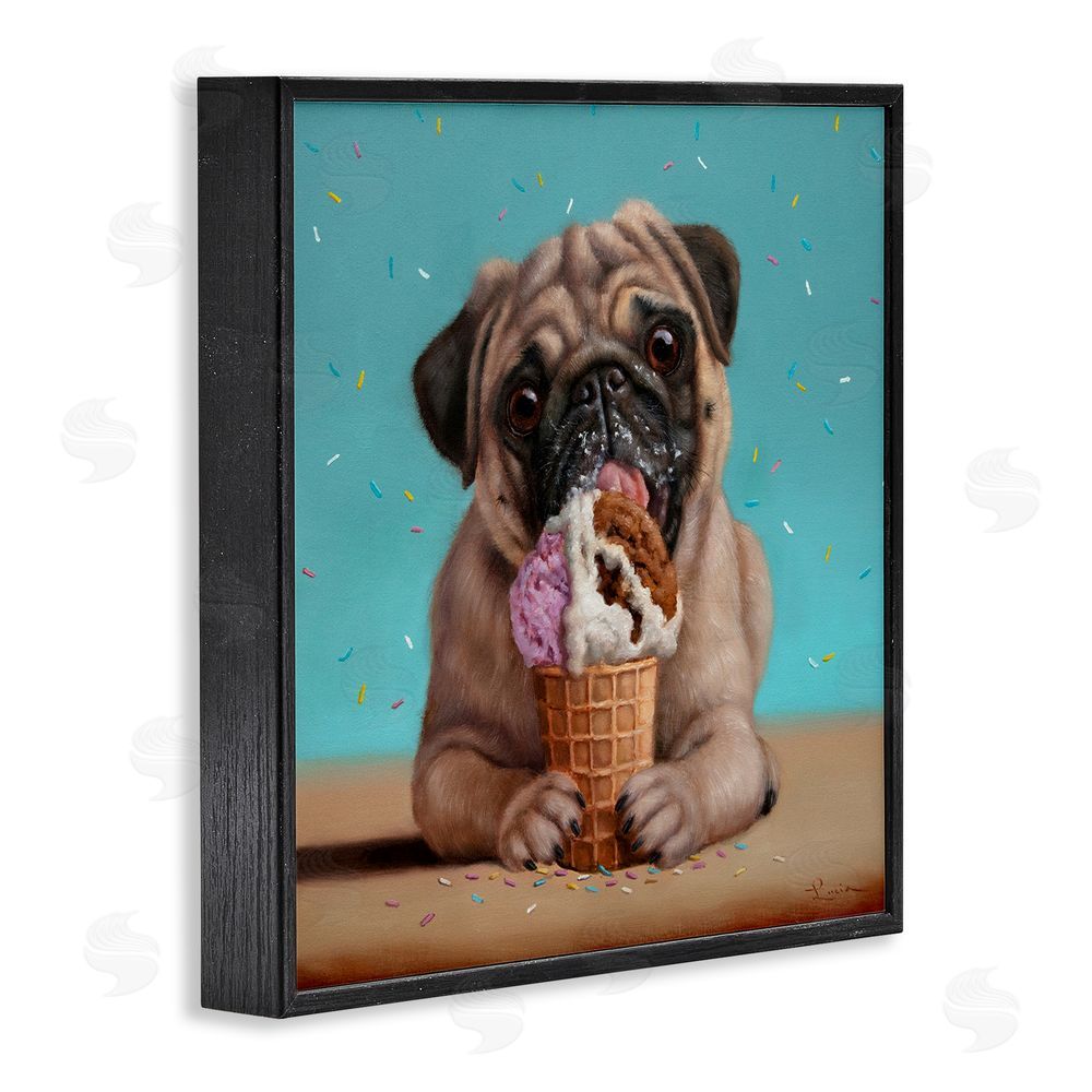 Lucia Heffernan Neapawlitan Ice Cream & Dog Black Framed Giclee Print Wall Art