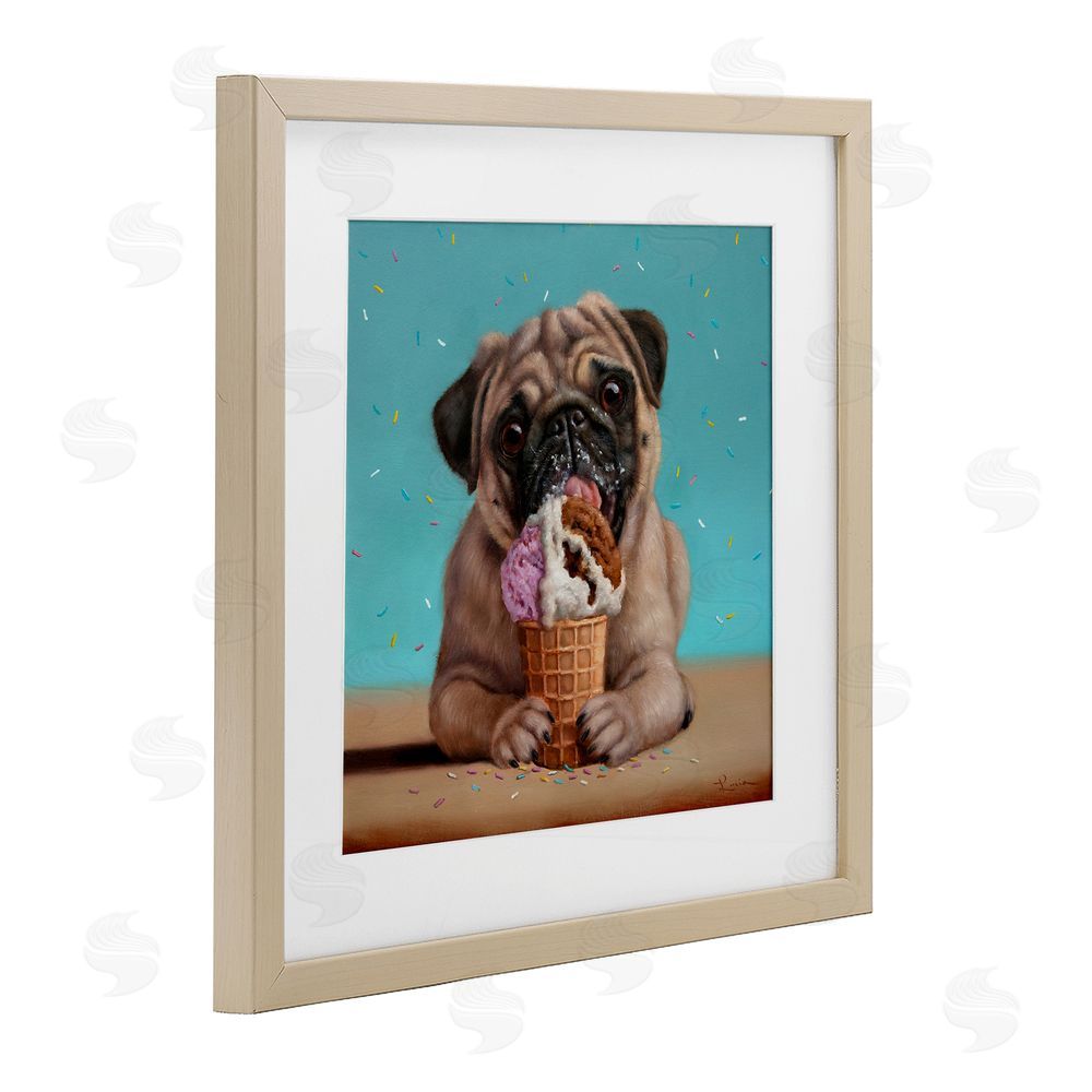 Lucia Heffernan Neapawlitan Ice Cream & Dog Brown Framed Print Under Glass Wall Art