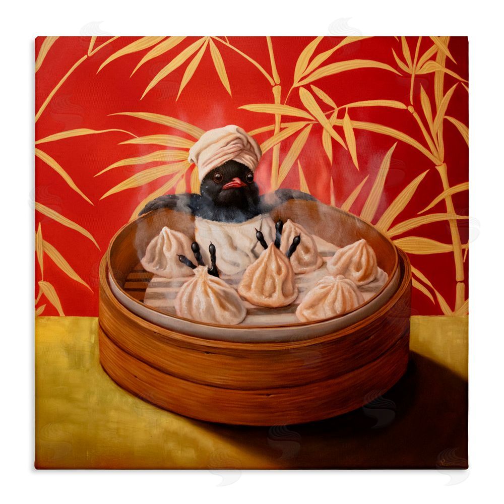 Lucia Heffernan Bamboo Steamer Bird Stretched Canvas Wall Art Print