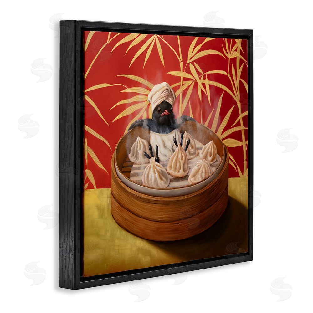 Lucia Heffernan Bamboo Steamer Bird Black Floating Frame Canvas Wall Art Print