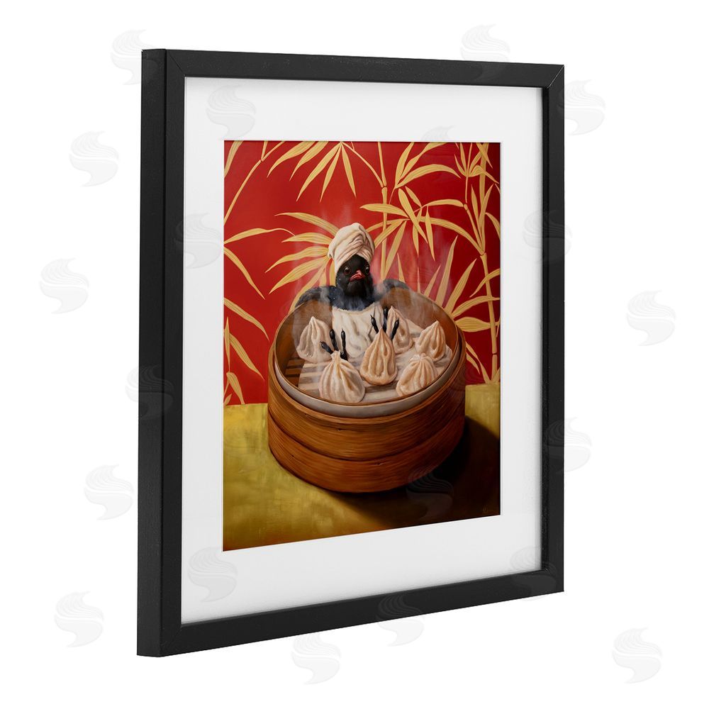 Lucia Heffernan Bamboo Steamer Bird Black Framed Print Under Glass Wall Art