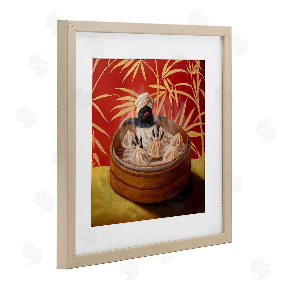 Lucia Heffernan Bamboo Steamer Bird Brown Framed Print Under Glass Wall Art