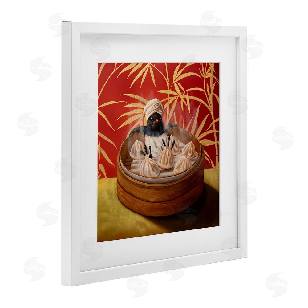 Lucia Heffernan Bamboo Steamer Bird White Framed Print Under Glass Wall Art