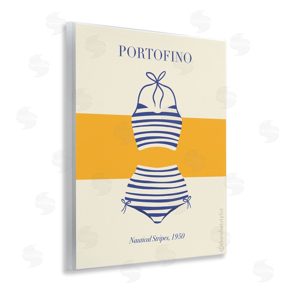 A Barefoot Stylist Portofino Striped Bikini Wall Plaque Art Print