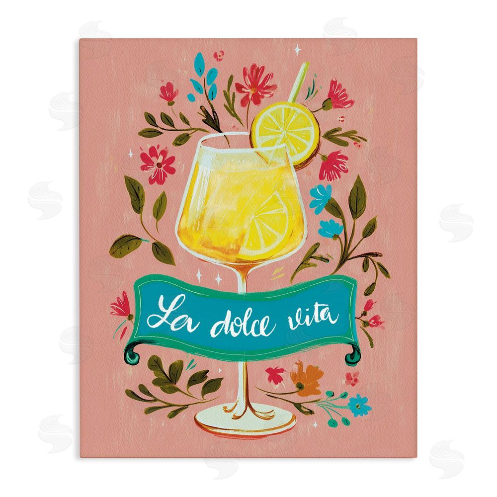 Yen Lemon Cocktail Sweet Life Stretched Canvas Wall Art Print