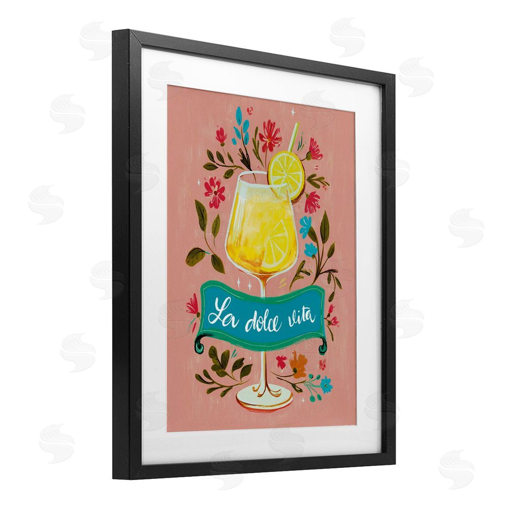 Yen Lemon Cocktail Sweet Life Black Framed Print Under Glass Wall Art