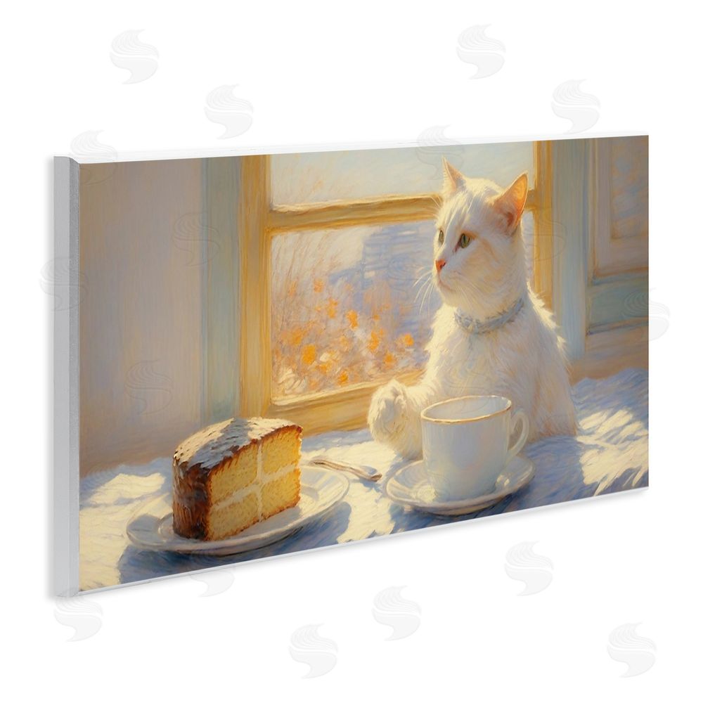 Angie Hawke Sunlit Tea Party Cat Wall Plaque Printed Art