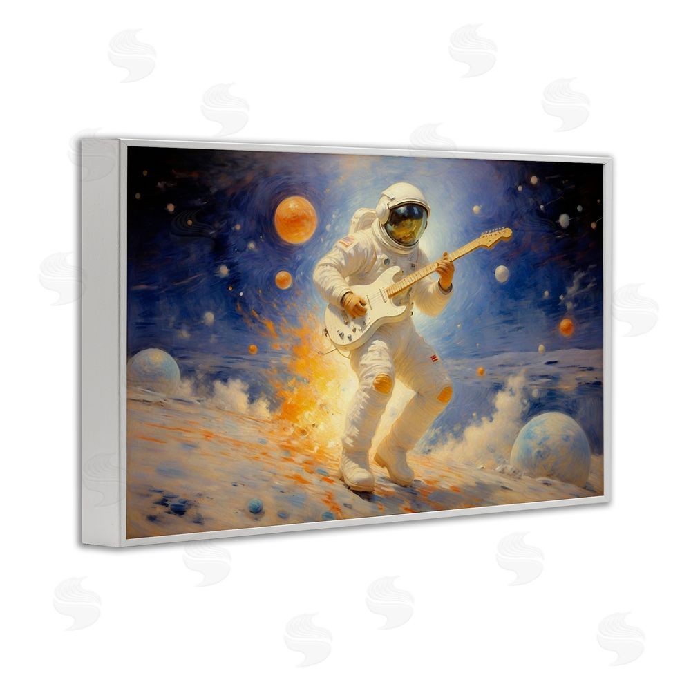 Angie Hawke Space Astronaut Musician White Framed Giclee Print Wall Art