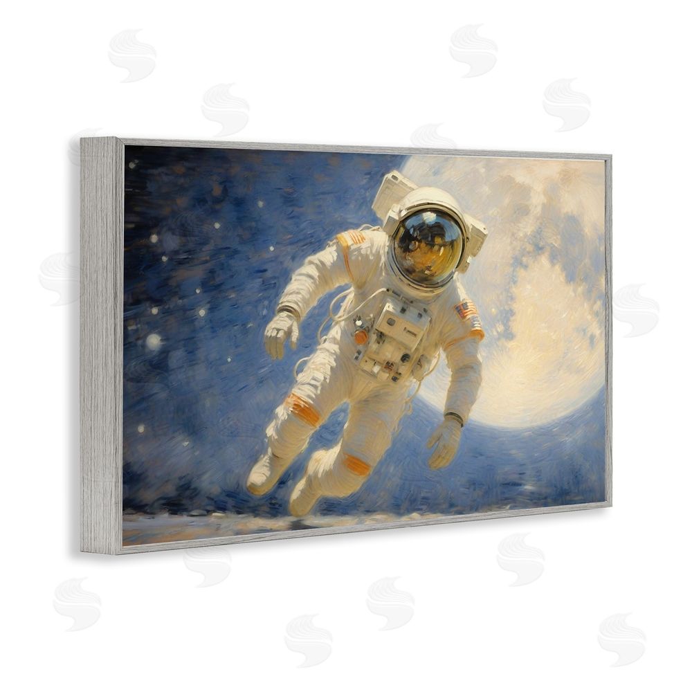 Angie Hawke Astronaut in Vast Galaxy Gray Framed Giclee Print Wall Art