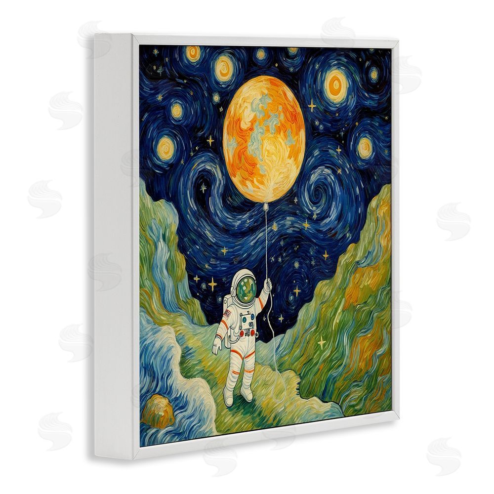 Angie Hawke Impressionist Astronaut in Space White Framed Giclee Print Wall Art