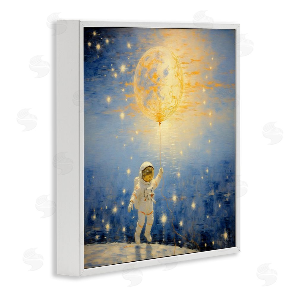 Angie Hawke Astronaut with Dreamy Cosmic Balloon White Framed Giclee Print Wall Art
