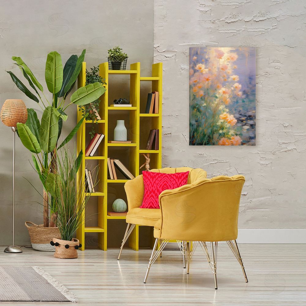 Angie Hawke Sunlit Pastel Blossoms Impression Stretched Canvas on Wall