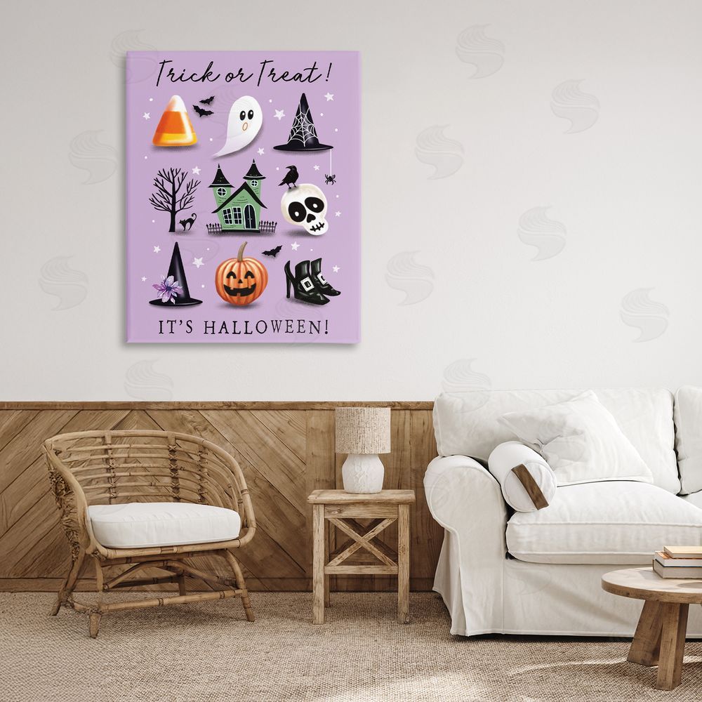 Elizabeth Tyndall Trick Or Treat It's Halloween Canvas Art on Wall