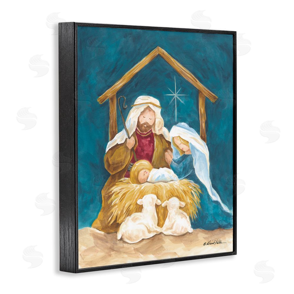 Diane Kater Comforting Nativity Painting Black Framed Giclee Print Wall Art