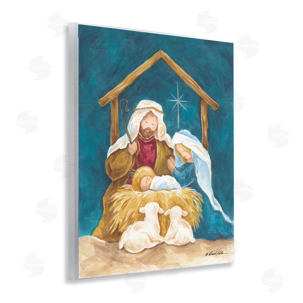 Diane Kater Comforting Nativity Painting Wooden Wall Plaque Art Print