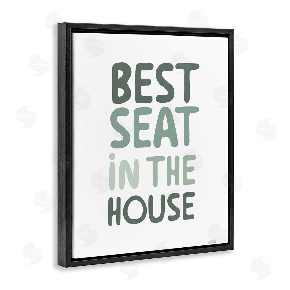 House Fenway Green Best Seat in House Black Floating Frame Canvas Wall Art Print