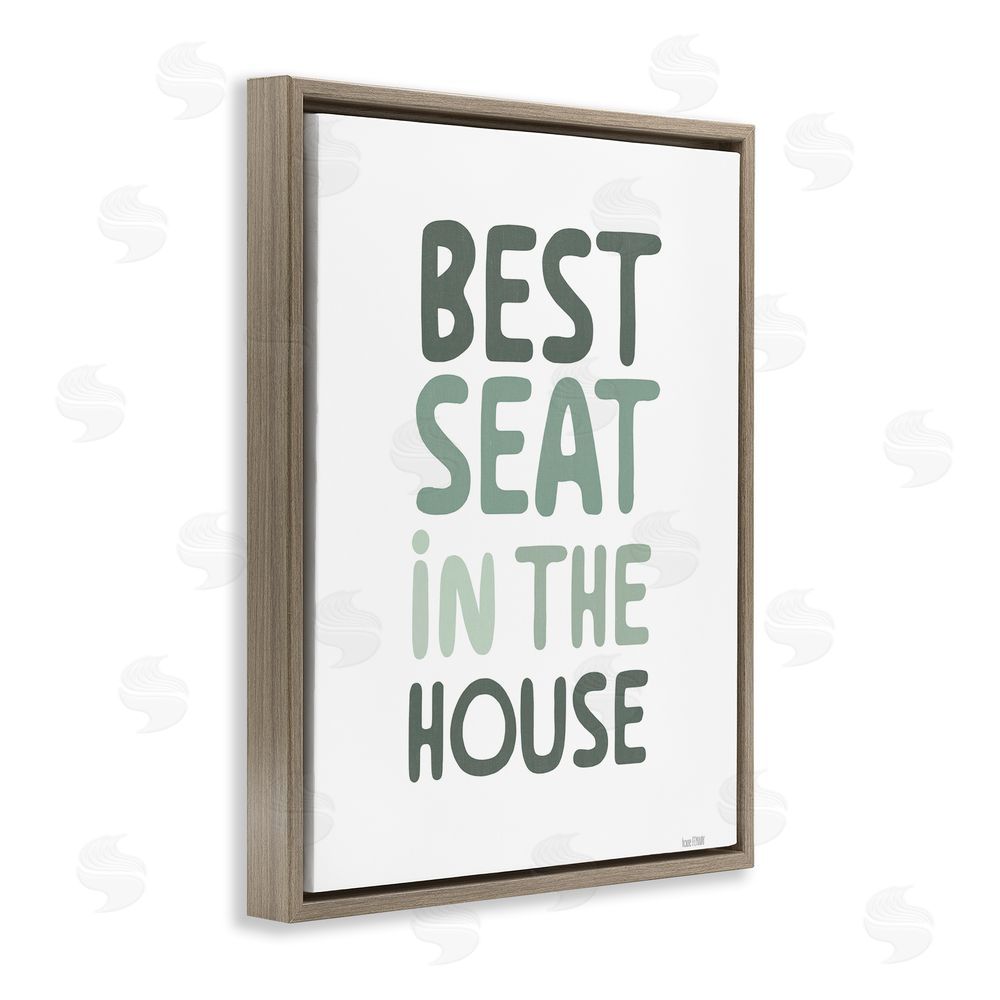 House Fenway Green Best Seat in House Brown Floating Frame Canvas Wall Art Print