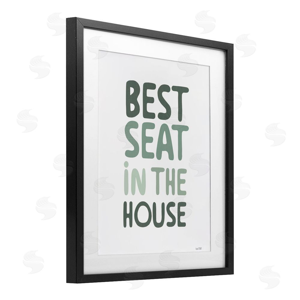 House Fenway Green Best Seat in House Black Framed Print Under Glass Wall Art