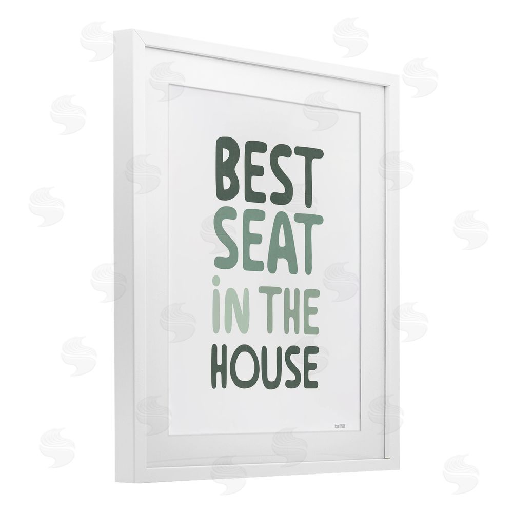 House Fenway Green Best Seat in House White Framed Print Under Glass Wall Art
