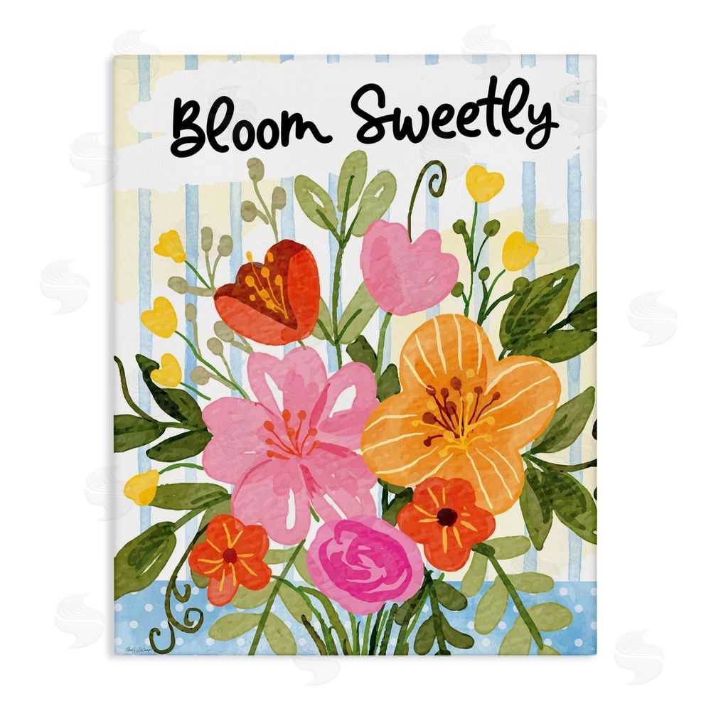 Nicole DeCamp Bloom Sweetly Bright Flowers Stretched Canvas Wall Art Print