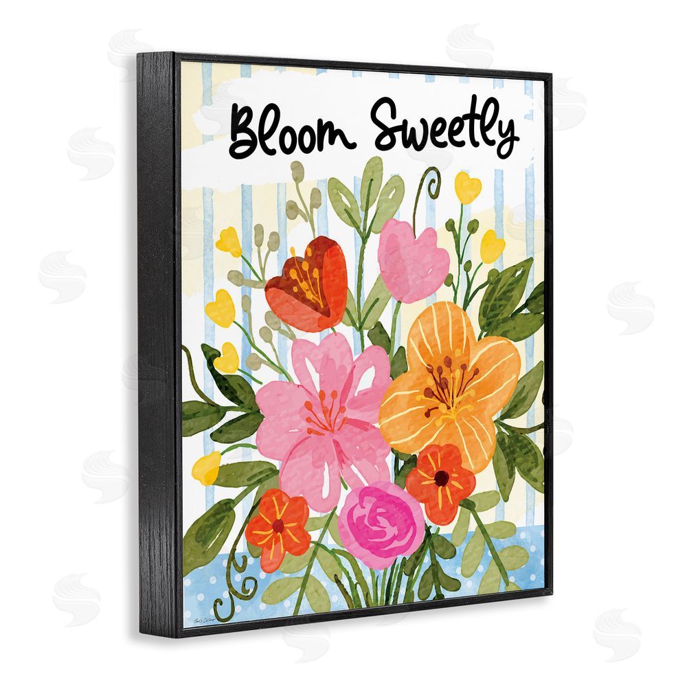 Nicole DeCamp Bloom Sweetly Bright Flowers Black Framed Giclee Wall Art Print