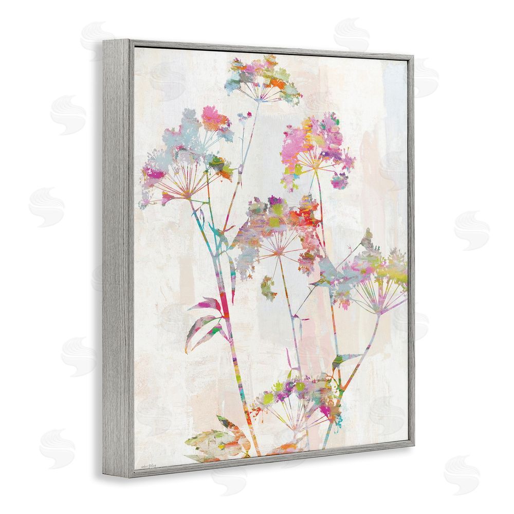 Amber Sterling Kaleidoscopic Delicate Herbs Gray Framed Giclee Print Wall Art