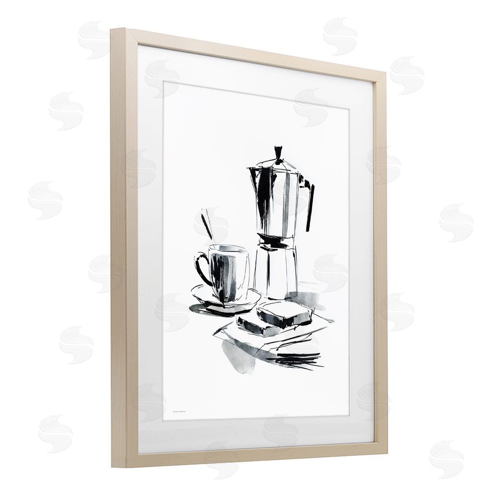 Svetlana Aleynikova Caffeine Dreams Moka Pot Brown Framed Print Under Glass Wall Art