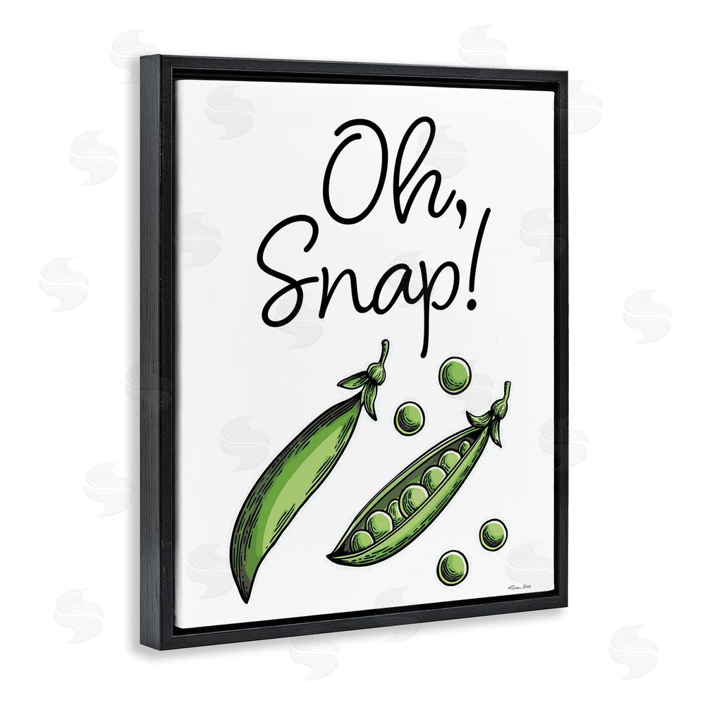 Susan Ball Oh Snap Peas Black Floating Frame Canvas Wall Art Print