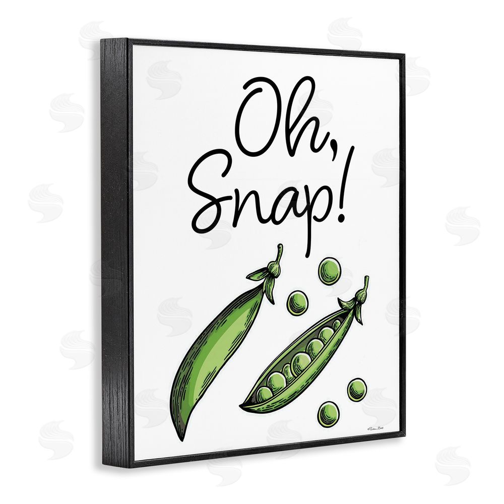 Susan Ball Oh Snap Peas Black Framed Giclee Wall Art Print