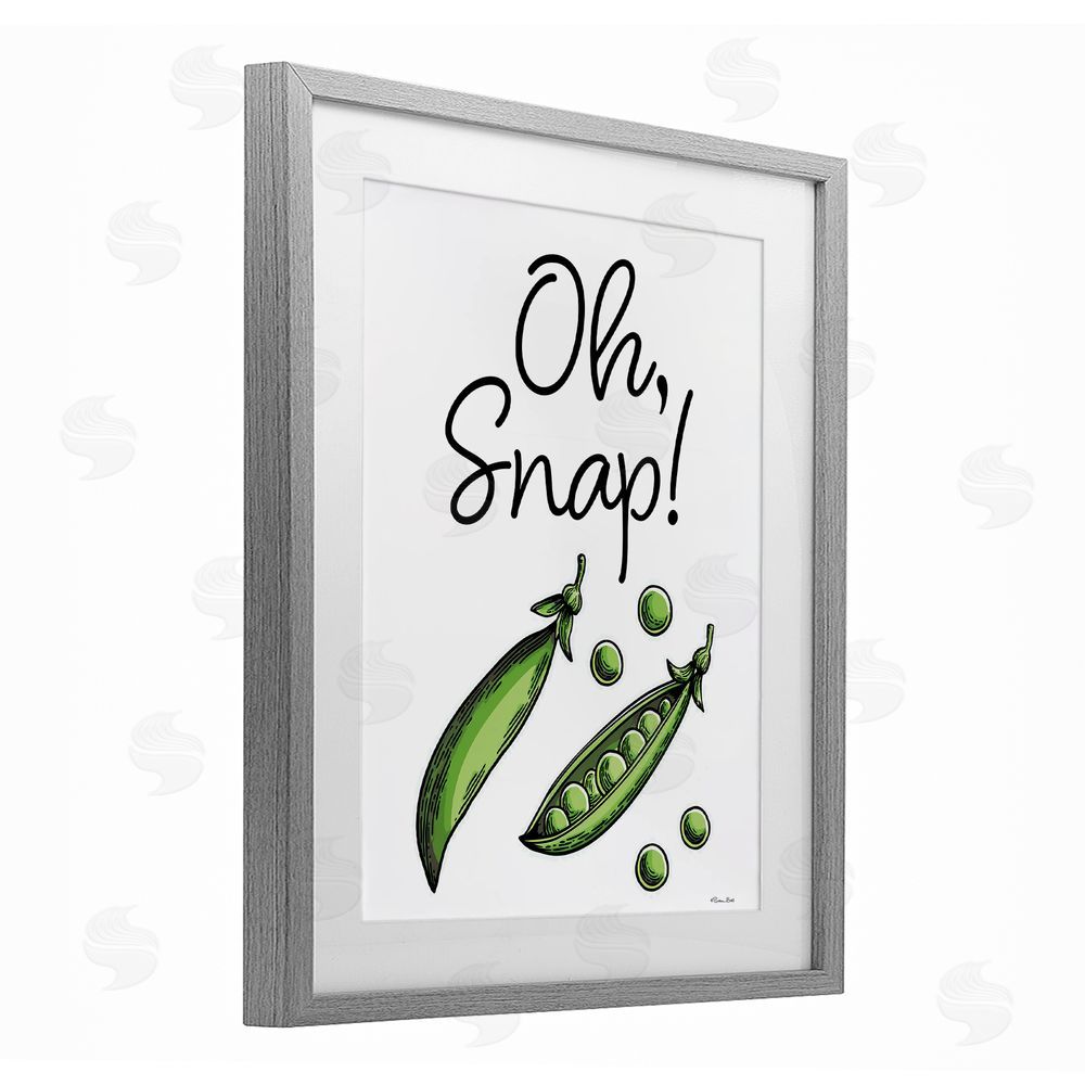 Susan Ball Oh Snap Peas Gray Framed Print Under Glass Wall Art