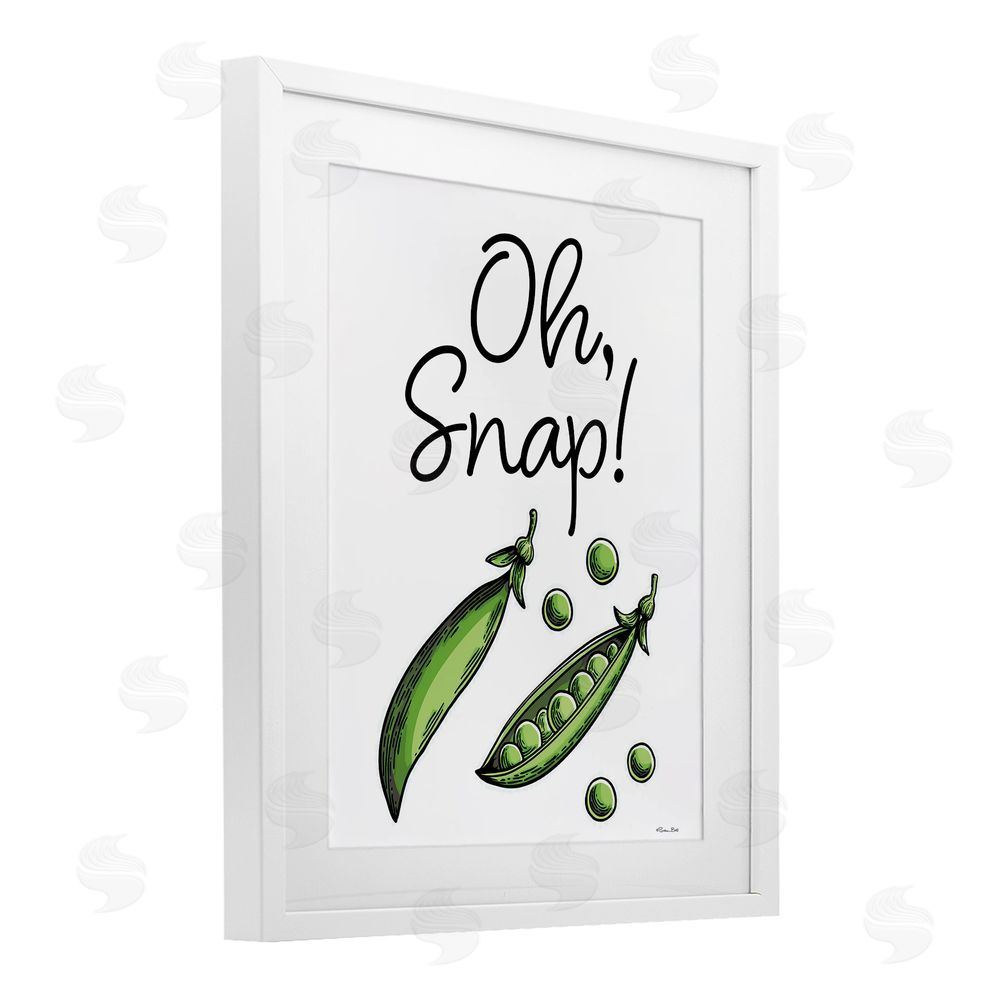 Susan Ball Oh Snap Peas White Framed Print Under Glass Wall Art