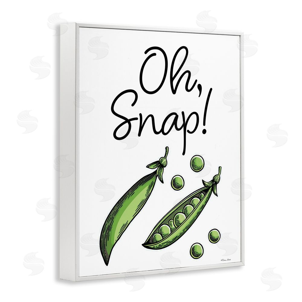 Susan Ball Oh Snap Peas White Framed Giclee Wall Art Print