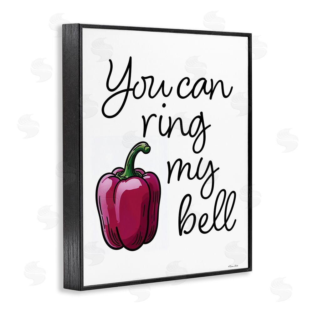Susan Ball Ring My Bell Pepper Black Framed Giclee Wall Art Print