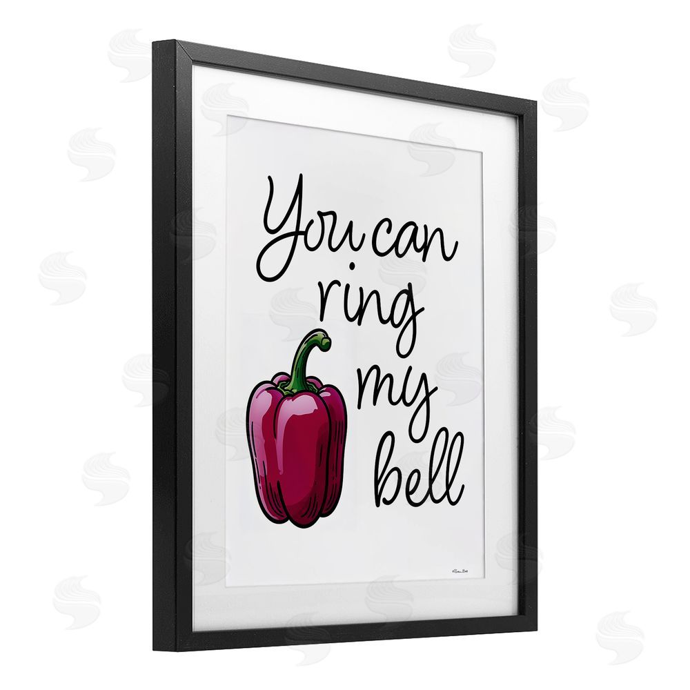 Susan Ball Ring My Bell Pepper Black Framed Print Under Glass Wall Art