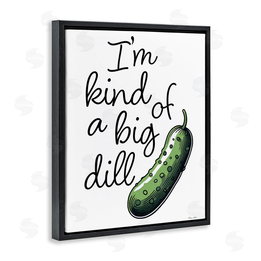 Susan Ball Kind Of A Big Dill Pickle Black Floating Frame Canvas Wall Art Print
