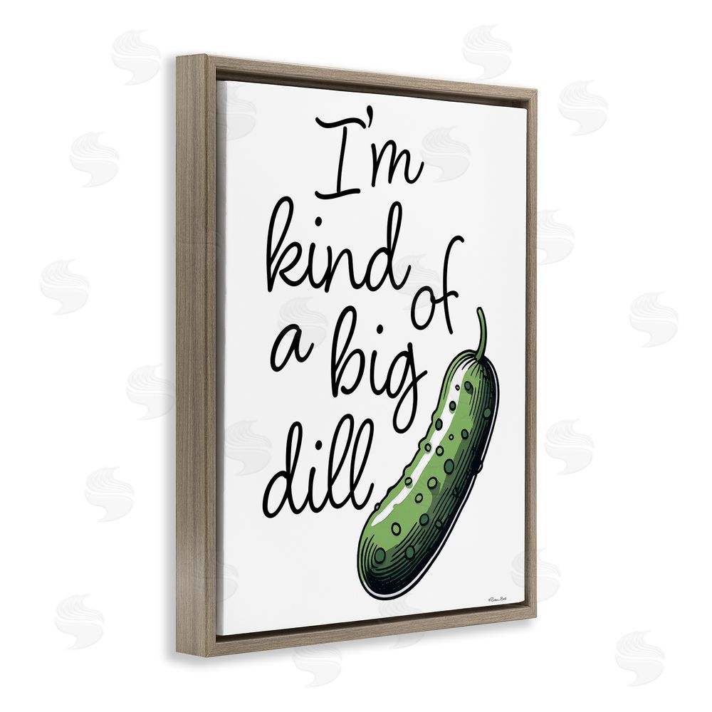 Susan Ball Kind Of A Big Dill Pickle Brown Floating Frame Canvas Wall Art Print
