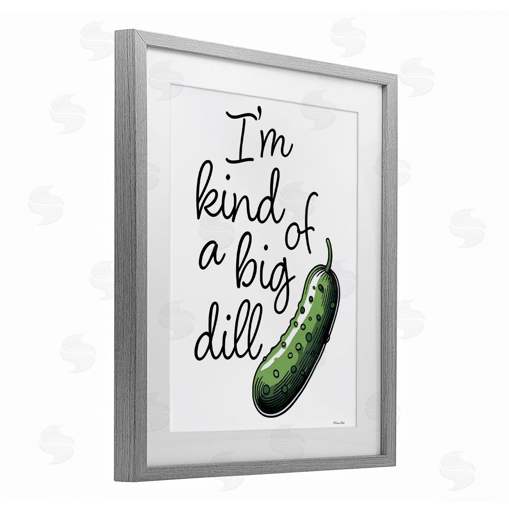 Susan Ball Kind Of A Big Dill Pickle Gray Framed Print Under Glass Wall Art